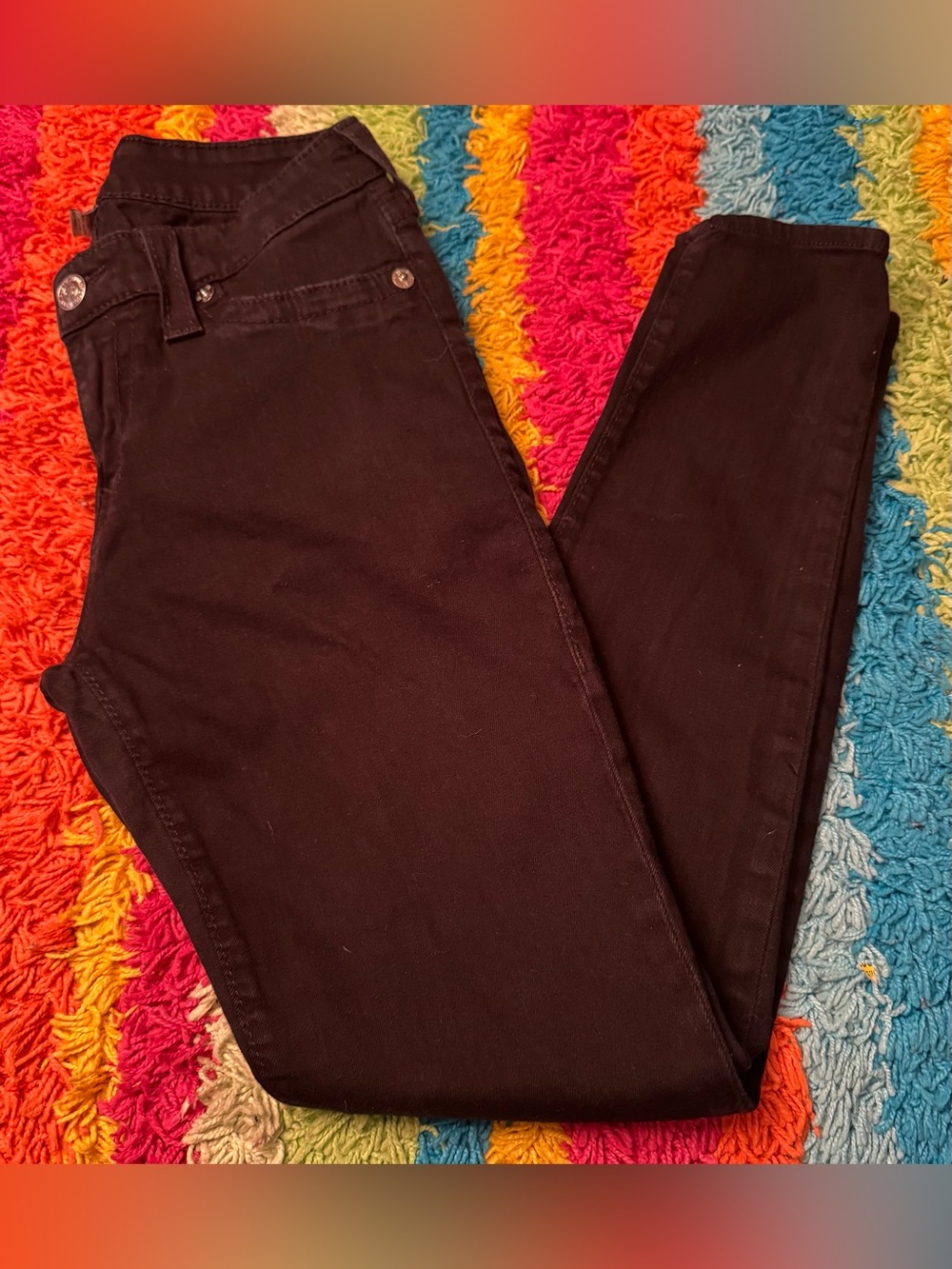 True Religion Women's Black Skinny High-Rise Jeans
